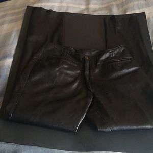 Le Baz vintage lined soft black leather pants size 6